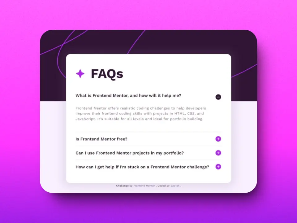 FAQ Accordion screenshot